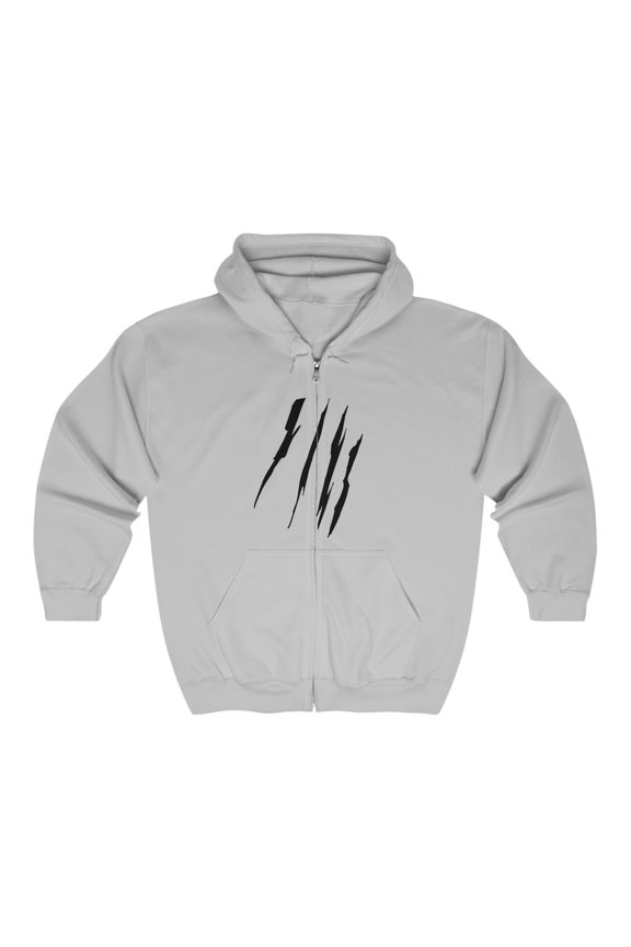 Effete Feline Claw Marks Scratch Unisex Heavy Blendâ„¢ Zip Hooded Sweatshirt