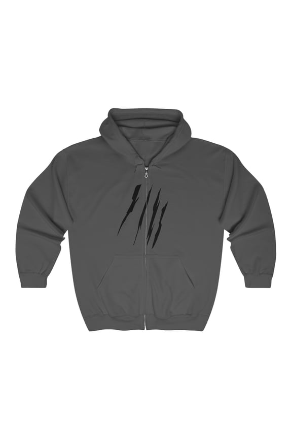 Effete Feline Claw Marks Scratch Unisex Heavy Blendâ„¢ Zip Hooded Sweatshirt