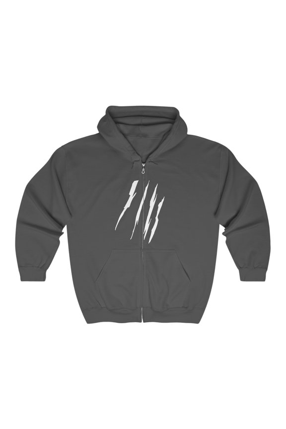 Effete Feline Claw Marks Scratch Unisex Heavy Blendâ„¢ Zip Hooded Sweatshirt