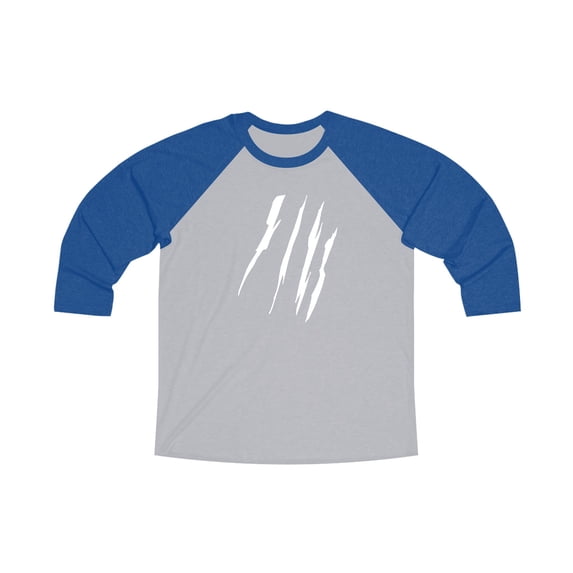 Effete Feline Claw Marks Scratch Unisex Tri-Blend 3\4 Raglan Tee