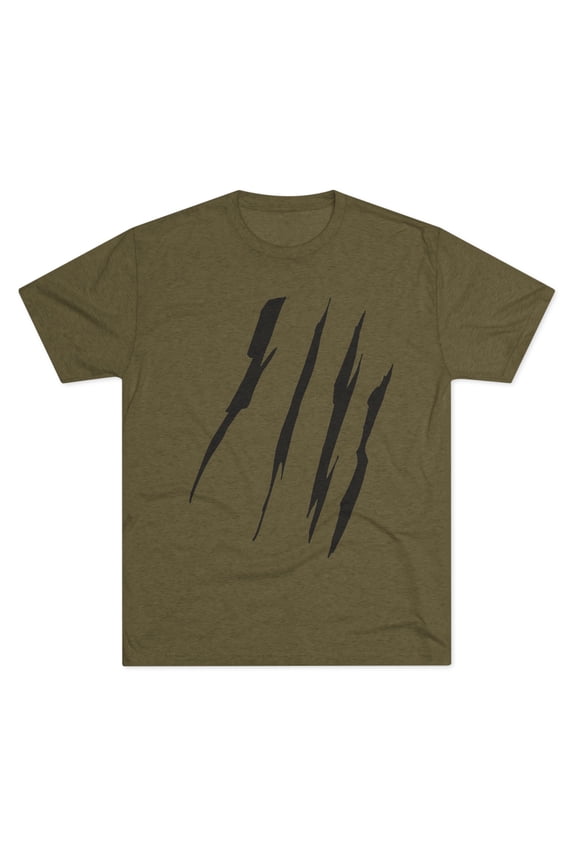 Effete Feline Claw Marks Scratch Unisex Tri-Blend Crew Tee
