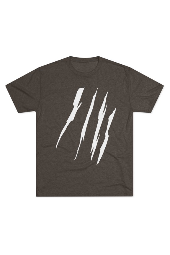 Effete Feline Claw Marks Scratch Unisex Tri-Blend Crew Tee