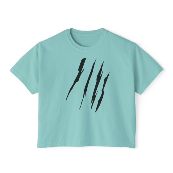 Effete Feline Claw Marks Scratch Women Boxy Tee