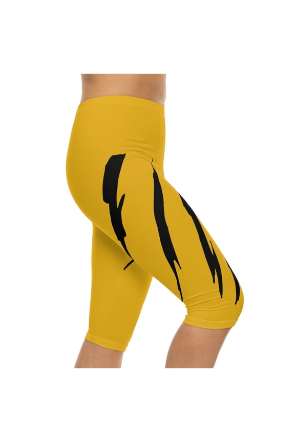 Effete Feline Claw Marks Scratch Women Capri Leggings (AOP)