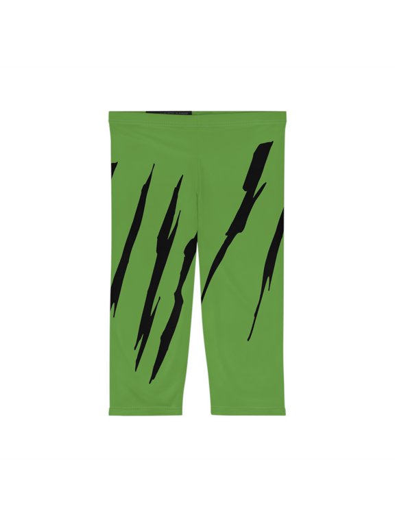 Effete Feline Claw Marks Scratch Women Capri Leggings (AOP)