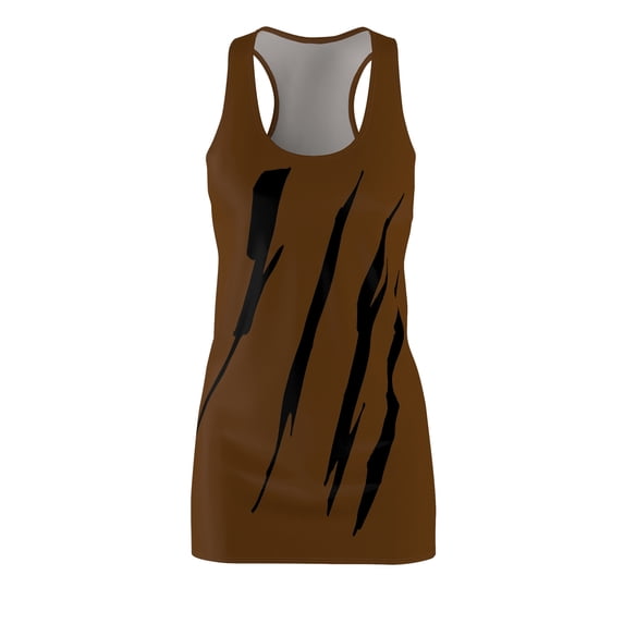 Effete Feline Claw Marks Scratch Women Cut & Sew Racerback Dress (AOP)