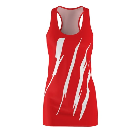 Effete Feline Claw Marks Scratch Women Cut & Sew Racerback Dress (AOP)