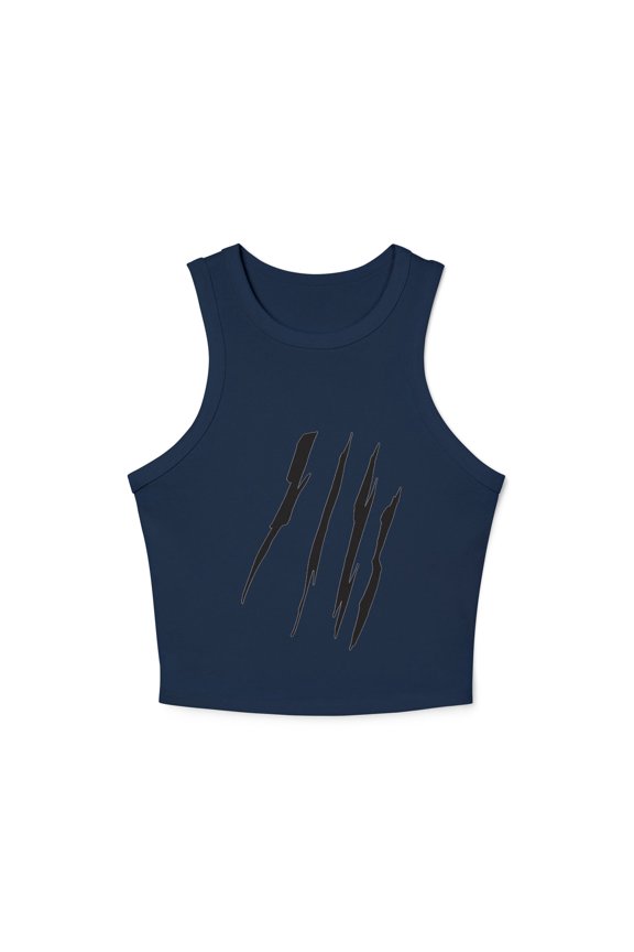 Effete Feline Claw Marks Scratch Women Micro Rib Racer Tank Top