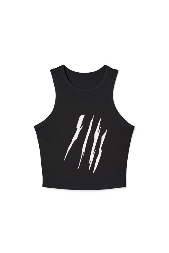 Effete Feline Claw Marks Scratch Women Micro Rib Racer Tank Top