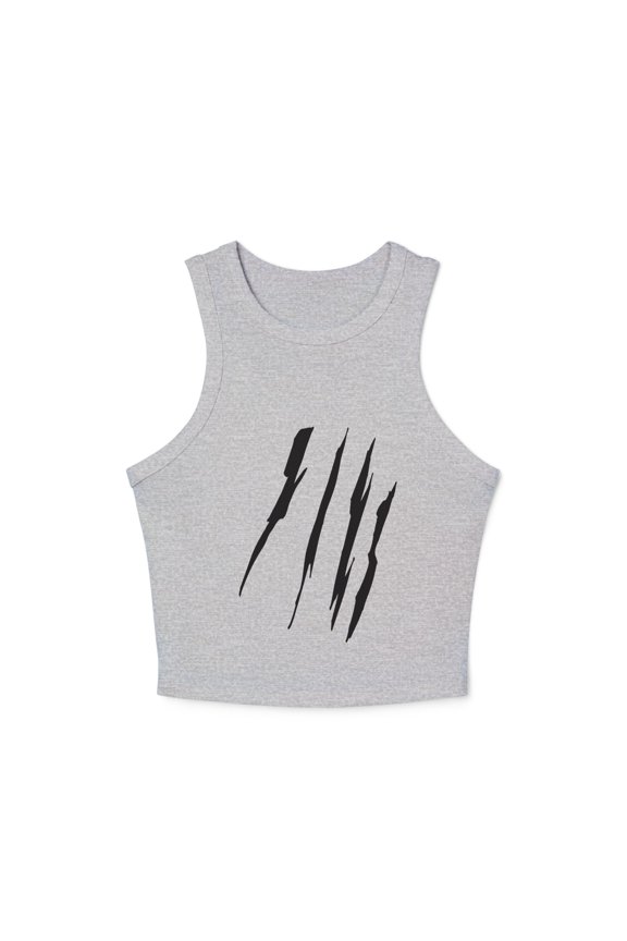 Effete Feline Claw Marks Scratch Women Micro Rib Racer Tank Top