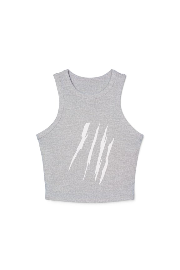 Effete Feline Claw Marks Scratch Women Micro Rib Racer Tank Top