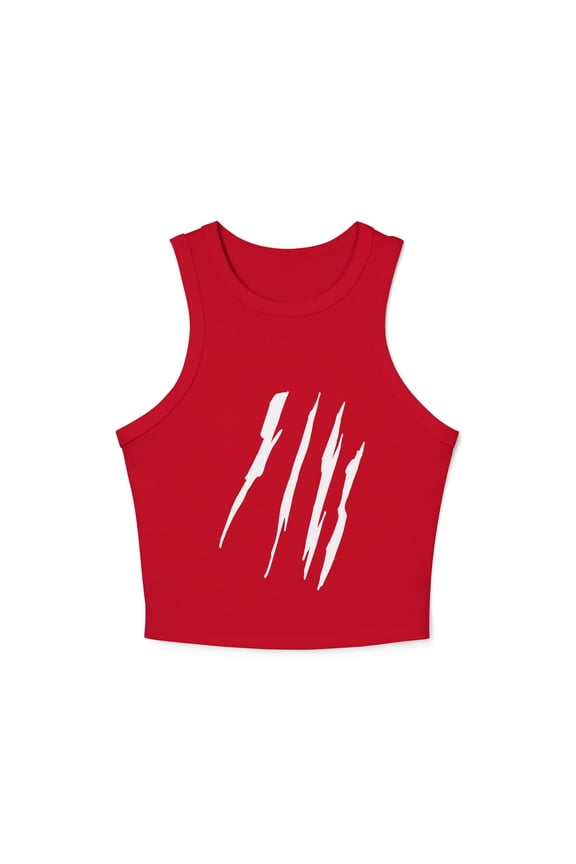 Effete Feline Claw Marks Scratch Women Micro Rib Racer Tank Top