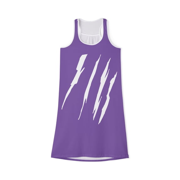 Effete Feline Claw Marks Scratch Women Racerback Dress (AOP)