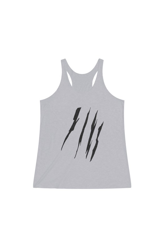 Effete Feline Claw Marks Scratch Women Tri-Blend Racerback Tank Top
