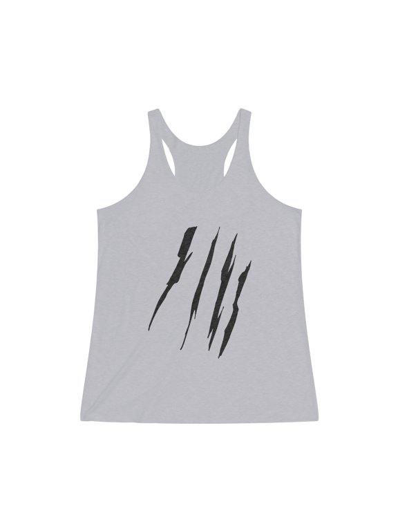 Effete Feline Claw Marks Scratch Women Tri-Blend Racerback Tank Top
