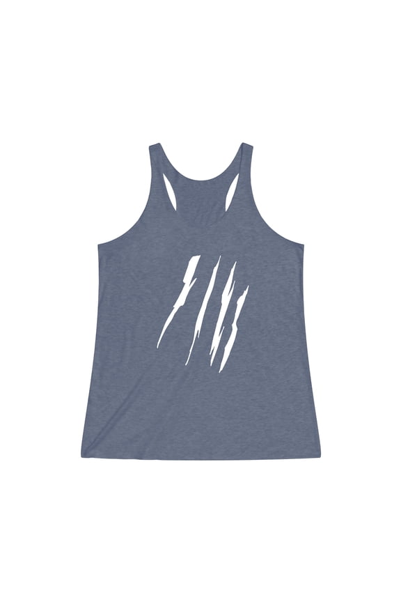 Effete Feline Claw Marks Scratch Women Tri-Blend Racerback Tank Top