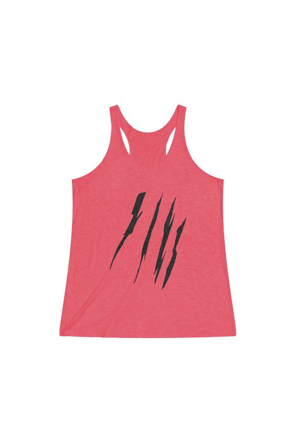 Effete Feline Claw Marks Scratch Women Tri-Blend Racerback Tank Top