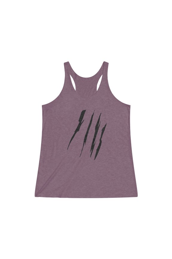 Effete Feline Claw Marks Scratch Women Tri-Blend Racerback Tank Top