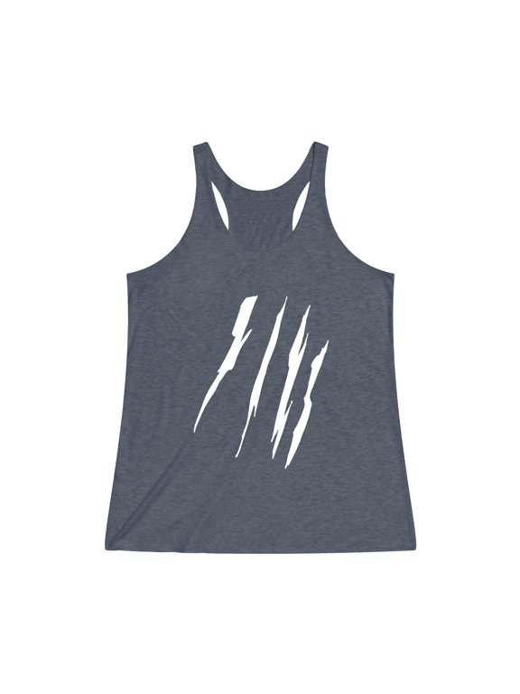 Effete Feline Claw Marks Scratch Women Tri-Blend Racerback Tank Top