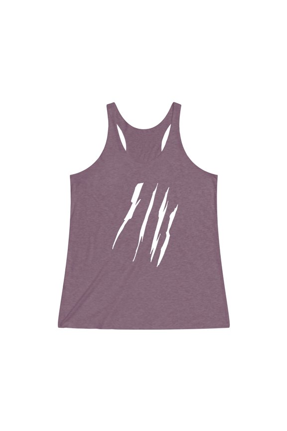 Effete Feline Claw Marks Scratch Women Tri-Blend Racerback Tank Top