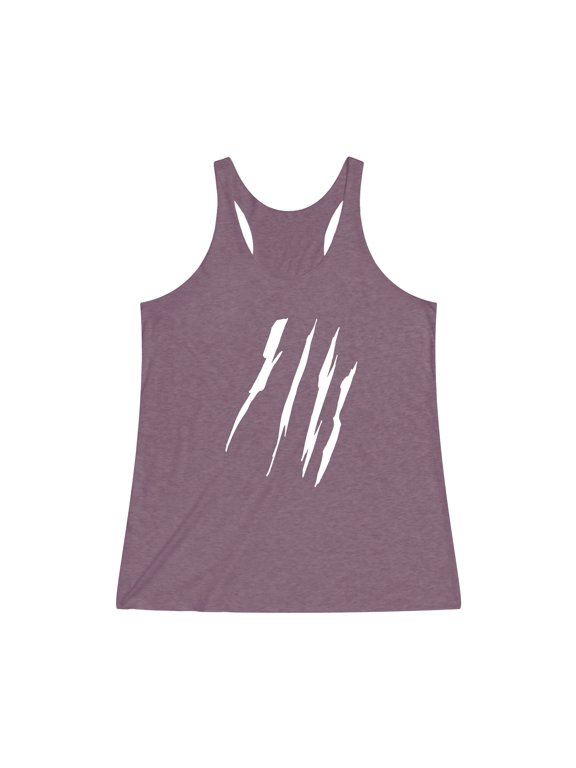 Effete Feline Claw Marks Scratch Women Tri-Blend Racerback Tank Top