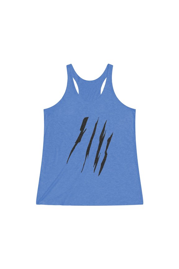 Effete Feline Claw Marks Scratch Women Tri-Blend Racerback Tank Top