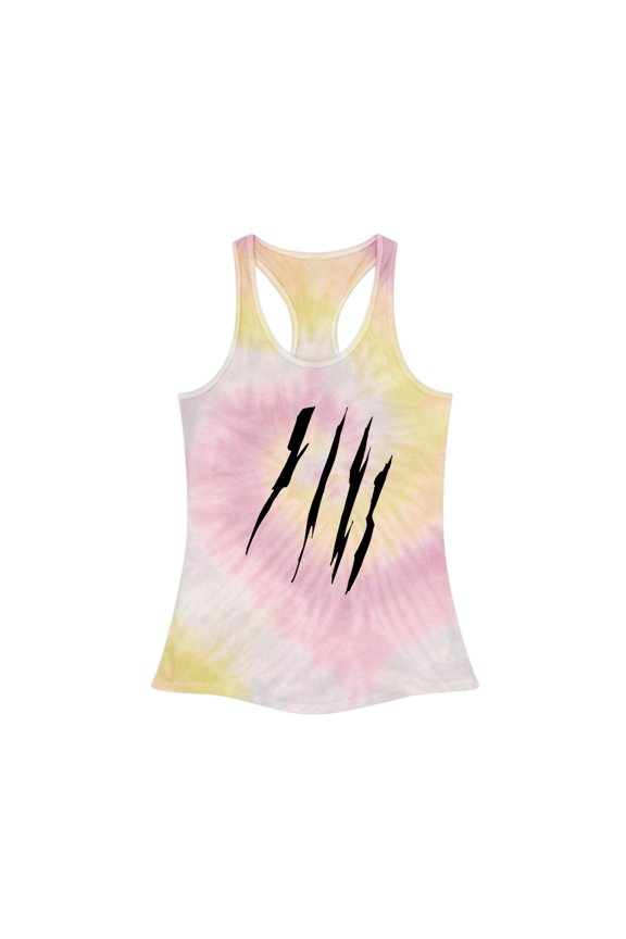 Effete Feline Claw Marks Scratch Women Tie-Dye Racerback Tank Top
