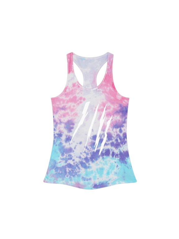 Effete Feline Claw Marks Scratch Women Tie-Dye Racerback Tank Top