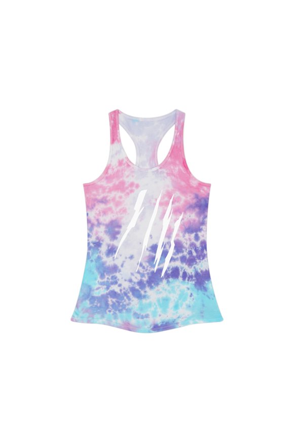 Effete Feline Claw Marks Scratch Women Tie-Dye Racerback Tank Top