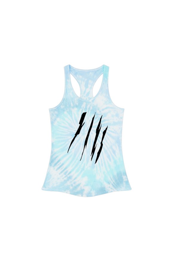 Effete Feline Claw Marks Scratch Women's Tie-Dye Racerback Tank Top