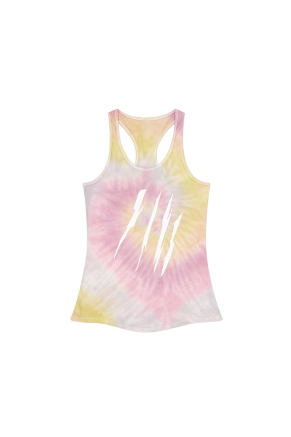 Effete Feline Claw Marks Scratch Women Tie-Dye Racerback Tank Top