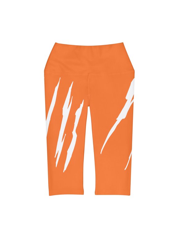 Effete Feline Claw Marks Scratch Yoga Capri Leggings (AOP)