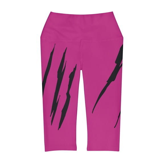 Effete Feline Claw Marks Scratch Yoga Capri Leggings (AOP)