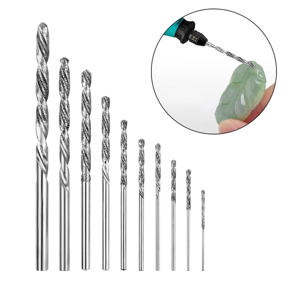 Efficient 10Pcs Spiral Drill Bits for Pearls and Pebbles With Keen Edges Fangkenuo