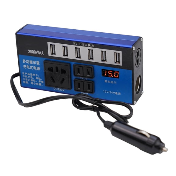 Efficient 1500W Power Inverter Converter For Vehicles, DC12V/24V To AC110V/220V, With Intelligent Charging Capabilities