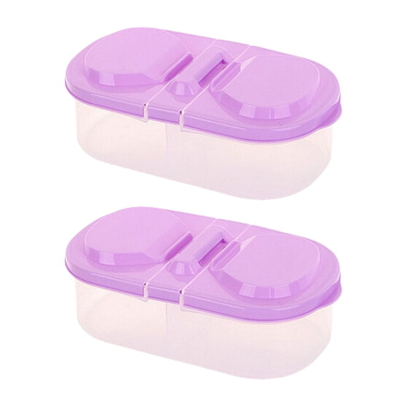 Efficient 2 Section Snacks Organizers For Children Sealed Storage Container Portable Portable Kitchen Accessories