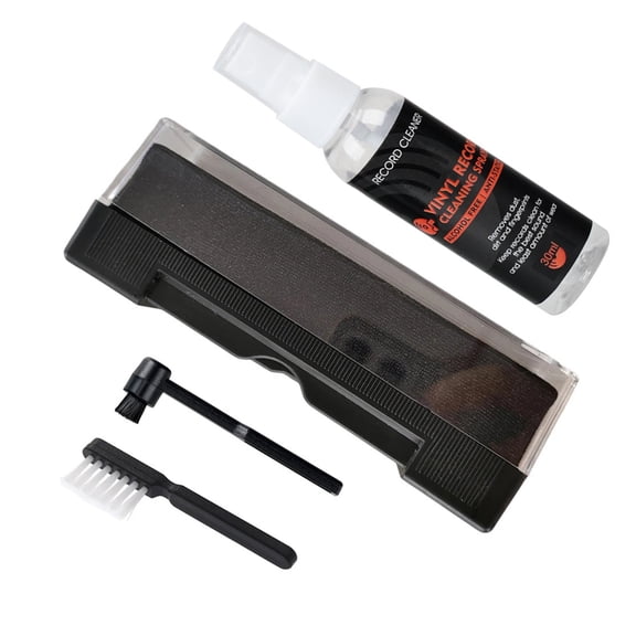 Efficient 4 in 1 Vinyls Record Cleaner Set with Microfibre Brush Cleaning Fluid for Music Lover Maintenance Set
