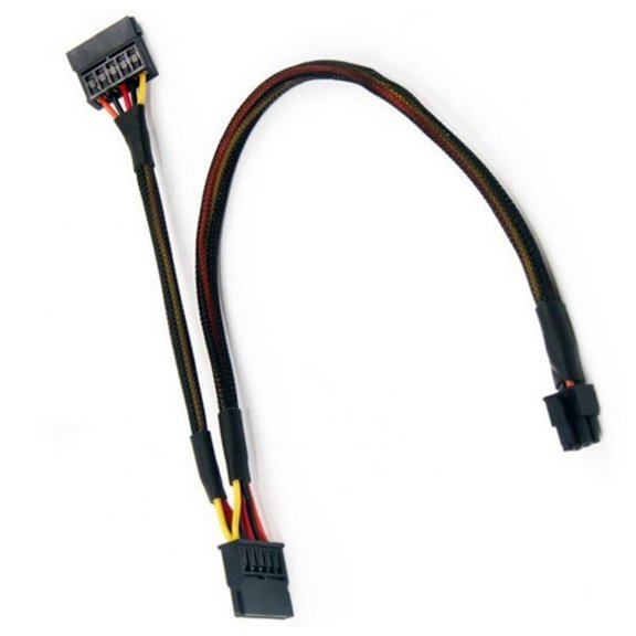 Efficient 6Pin to Two 15pin Power Connectors Extension Cable for Upgrading Servers and Workstations Power Cord