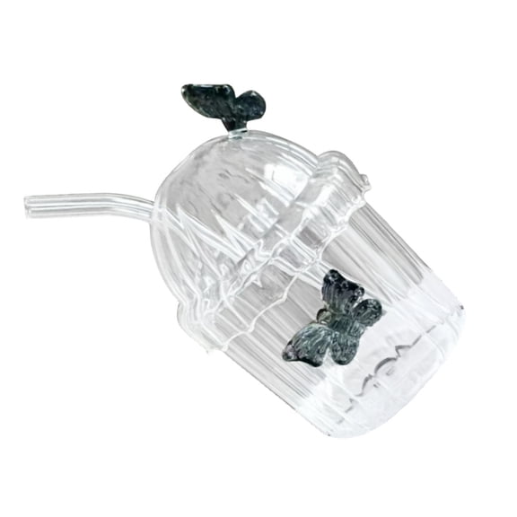Efficient Borosilicate Travel Straw Cup Featuring Vertical Grip Design For Commuters
