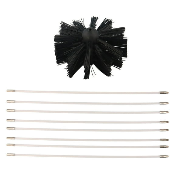 Efficient Chimney & Vent Cleaning Kit With Long Handle Flexible Rod And Brushes