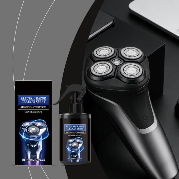 Efficient Cleaner Spray for Electric Shavers, Powerful Decontamination & Rust Protection, Gentle Deep-Cleansing Formula