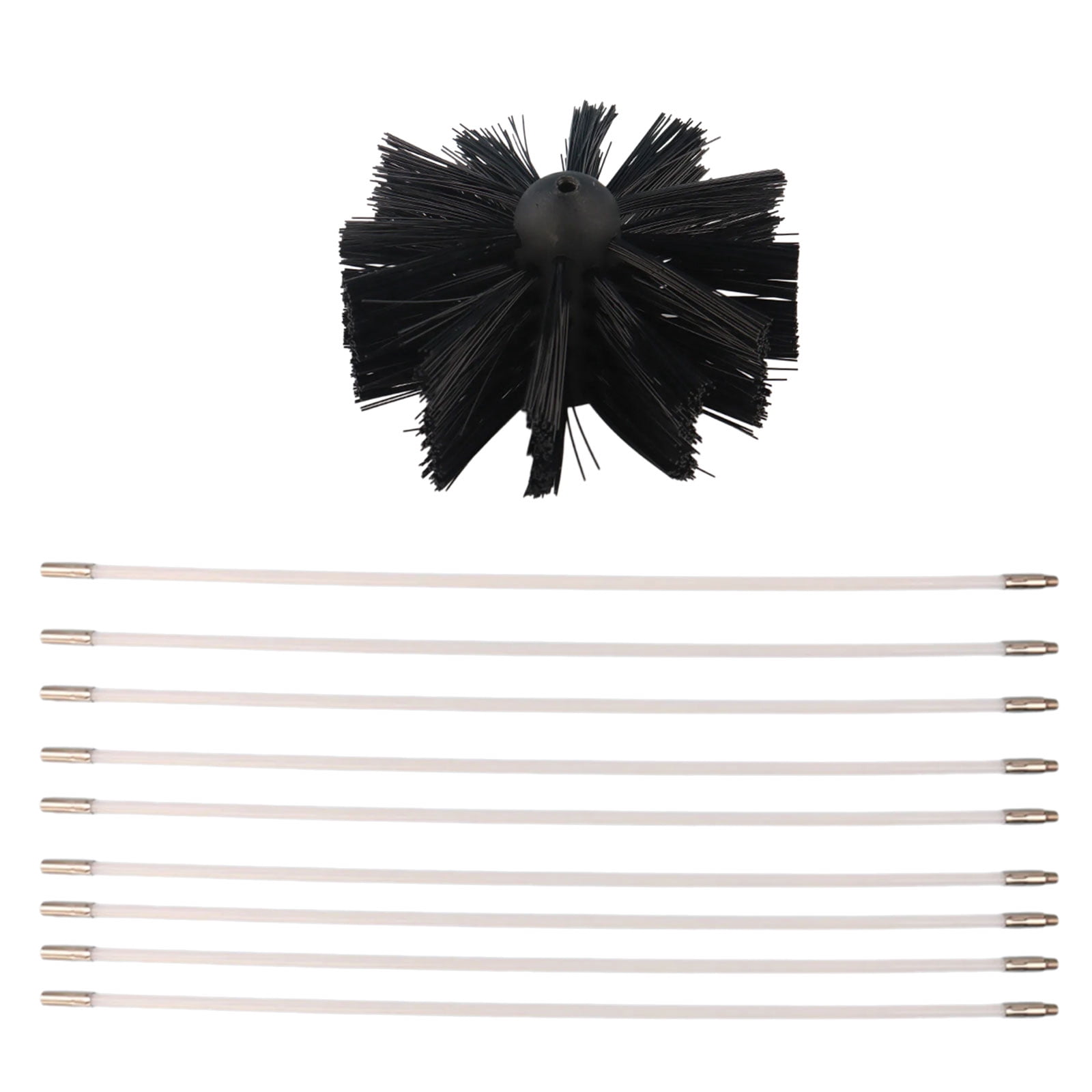 Efficient Cleaning with Long Handle Flexible Rod and Brushes for Chimney & Dryer Pipe Fireplaces Wall Vent Systems