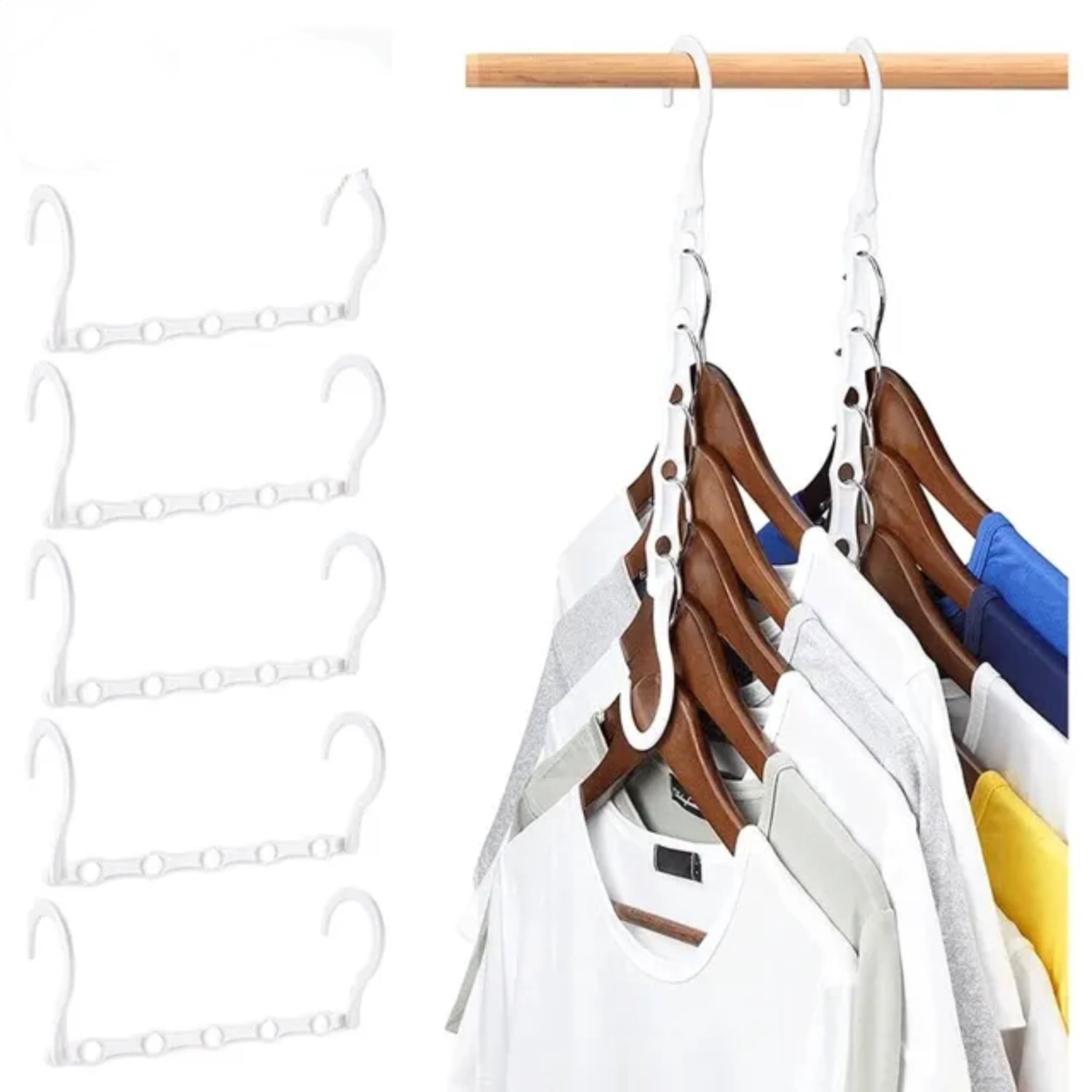 Efficient Closet Storage Solution: 10 Sturdy and Space-Saving Plastic Magic Hangers for Heavy ...