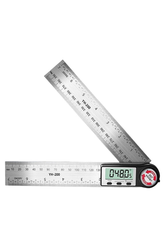 Efficient Digital Angles Finders 200mm Digital Angles Rulers 0 360 Degree Measurement Double Scale For Workshop Use