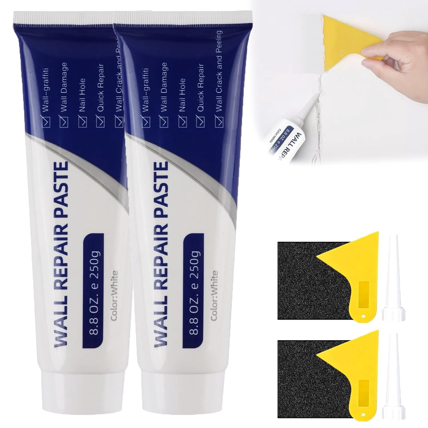 Efficient Drywall Repair Kit with Scraper, 2026 New Quick Drying Wall ...