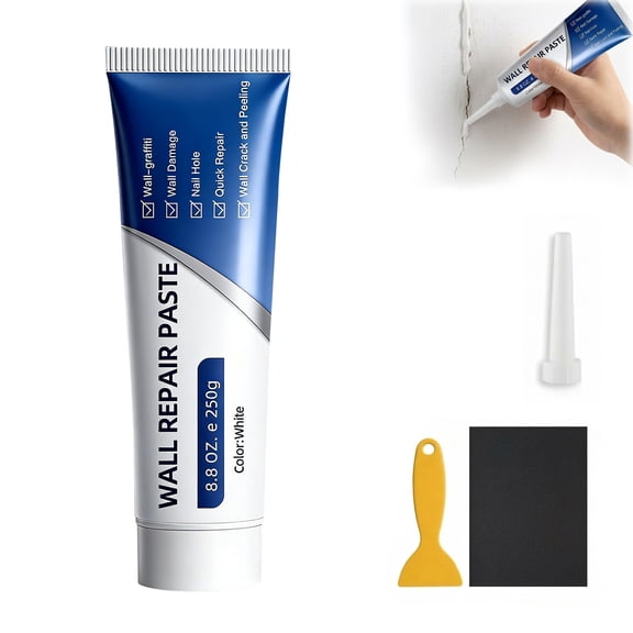 Efficient Drywall Repair Kit with Scraper Fast Dry White Spackle Paste with Scraper for Holes, Cracks, Dents & Tile Gap, Indoor Outdoor Wall Mending Agent for DIY Home Fix