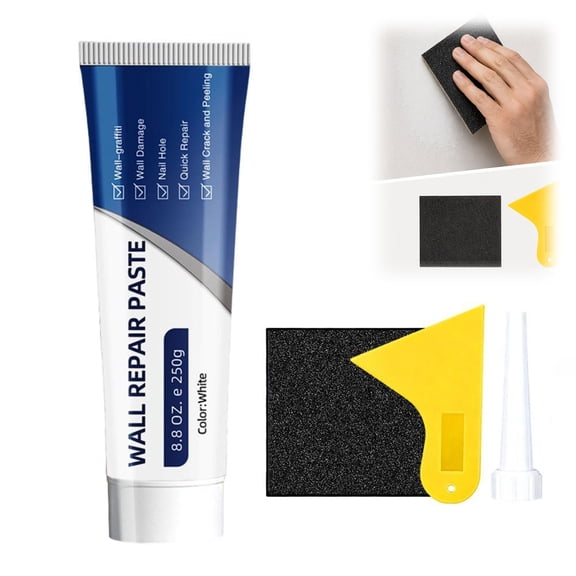 Efficient Drywall Repair Paste Kit with Scraper – Wall Mending Agent for Holes, Cracks, Dents, Tile Gap, Fast Dry White Spackle（1PCS）