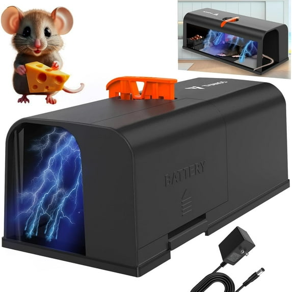 Efficient Electronic Rat Killer, Ensures Instant Lethal Voltage for Quick Elimination, Reusable and No-Hand Contact Design, Ideal for Household and Commercial Applications