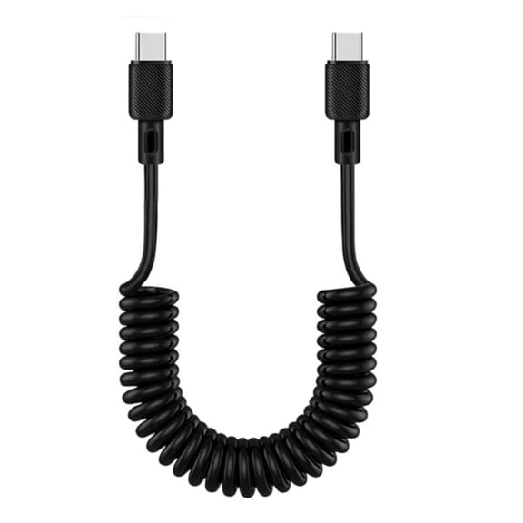 Efficient Fast Charging Coiled USB C to USB C Cable Retractables Data Transfer Cable for Phone 16 S22