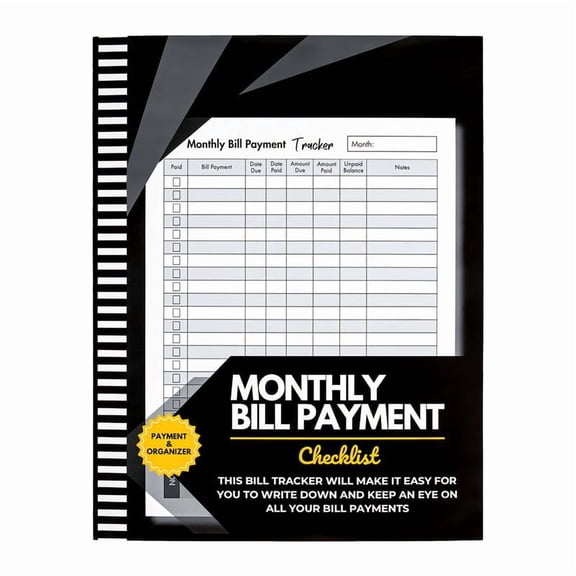 Efficient Finance Organizer Notebook Monthly Bill Payment Tracker 8.5x11 Inch 108 Pages Premium Paper Money Management Checklist for Personal & Professional Use